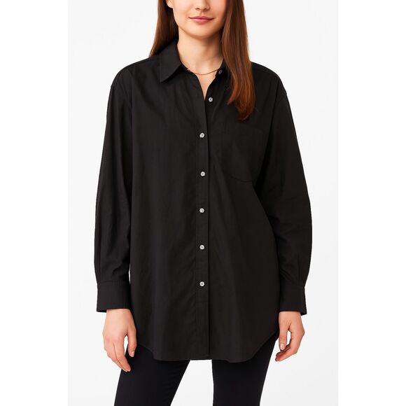 GAP The Big Shirt Oversized Button Down Jeweled Black NWT XS - Picture 1 of 5